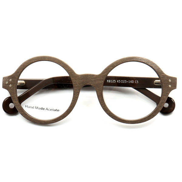 Marco de gafas de rayas de madera con personalidad de moda