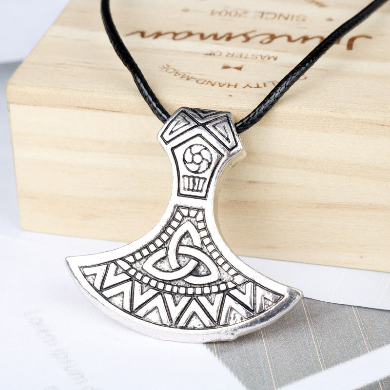 Nordic Viking Symbol Axe Pendant Necklace Men