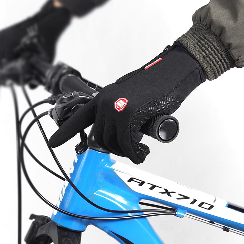 Guantes de invierno con pantalla táctil para montar en motocicleta, guantes deportivos impermeables deslizantes con forro polar