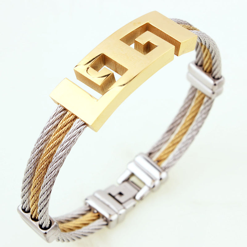 Three-ring wire braided hemp rope bracelet