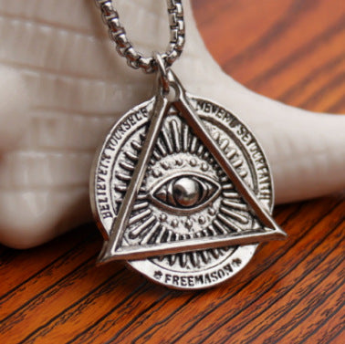 Titanium steel devil's eye necklace for men