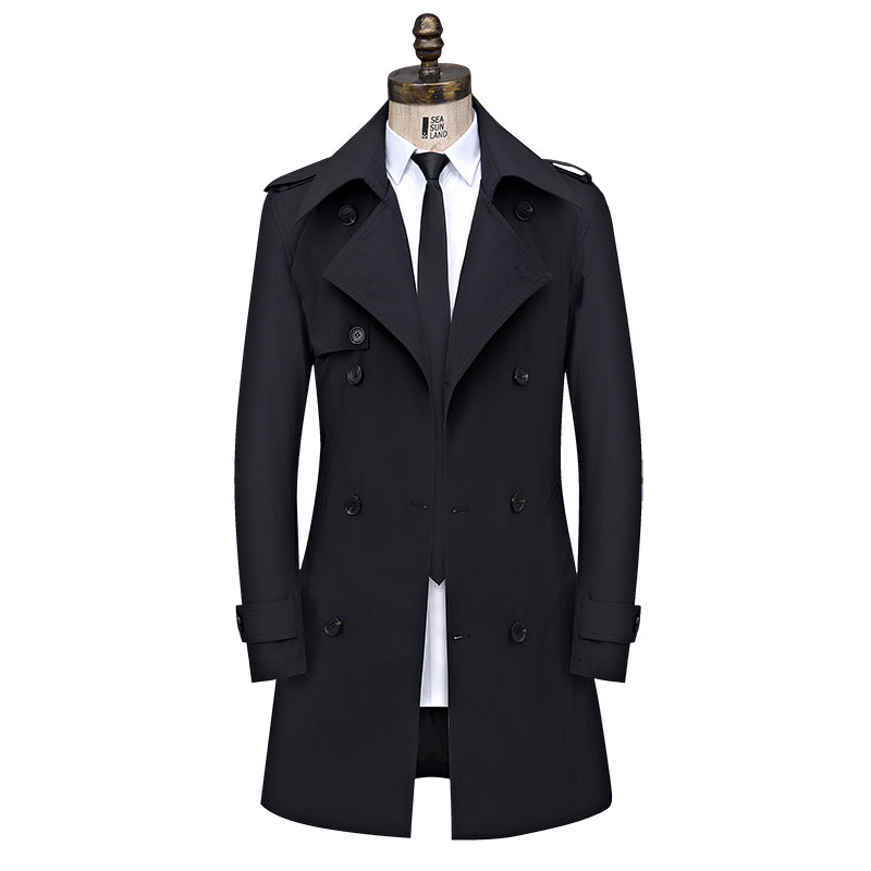 Men's Business Casual Mid-length Cloak Overcoat