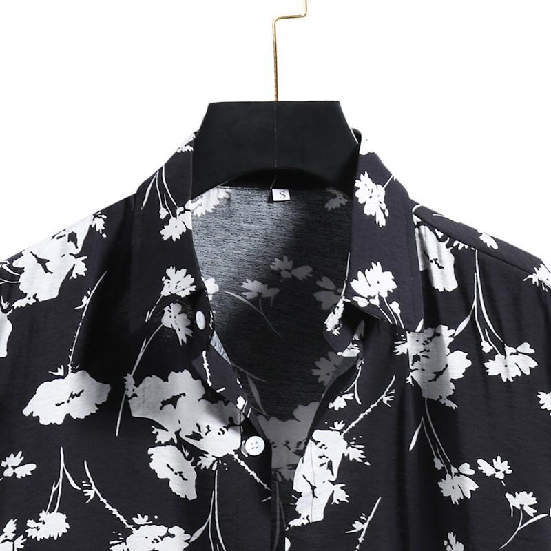 Camisa floral casual de manga corta para hombre