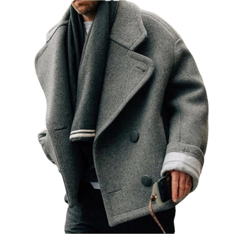 European And American Street Fashion Short Big Lapel Woolen Jacket