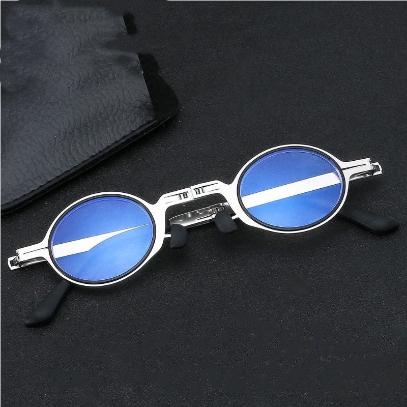 Folding Portable Hyperopia Glasses, Metal Frame Reading Glasses