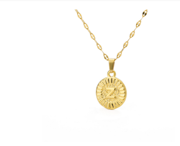 Capital English Letter Disc Necklace Women And Men