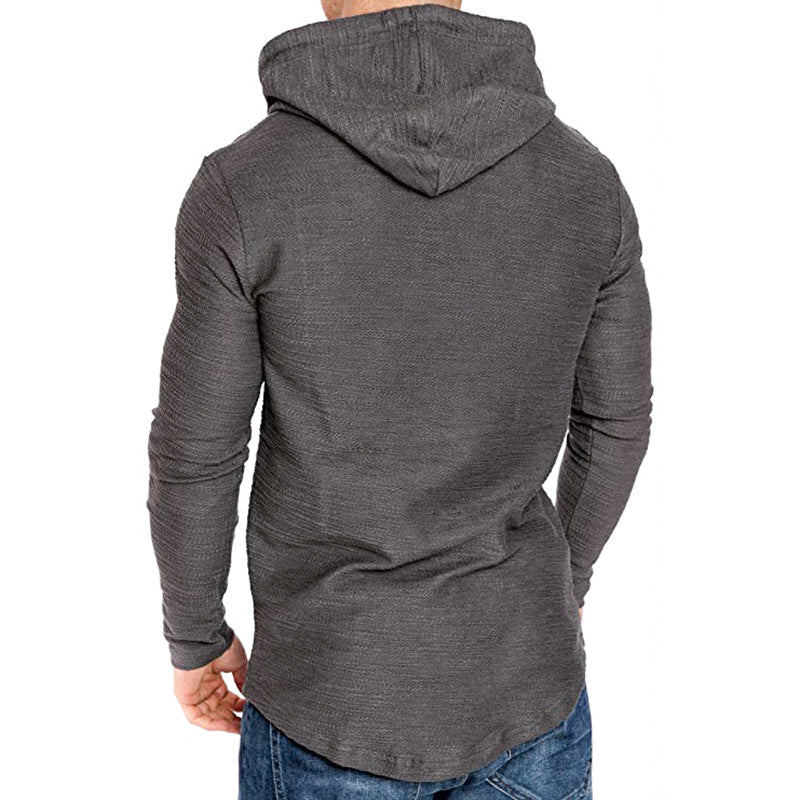 Sudadera con capucha para hombre Camiseta informal de manga larga ajustada para gimnasio