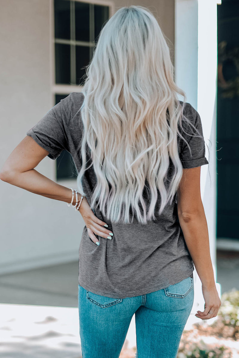 Camiseta con puños y estampado de conejito de leopardo