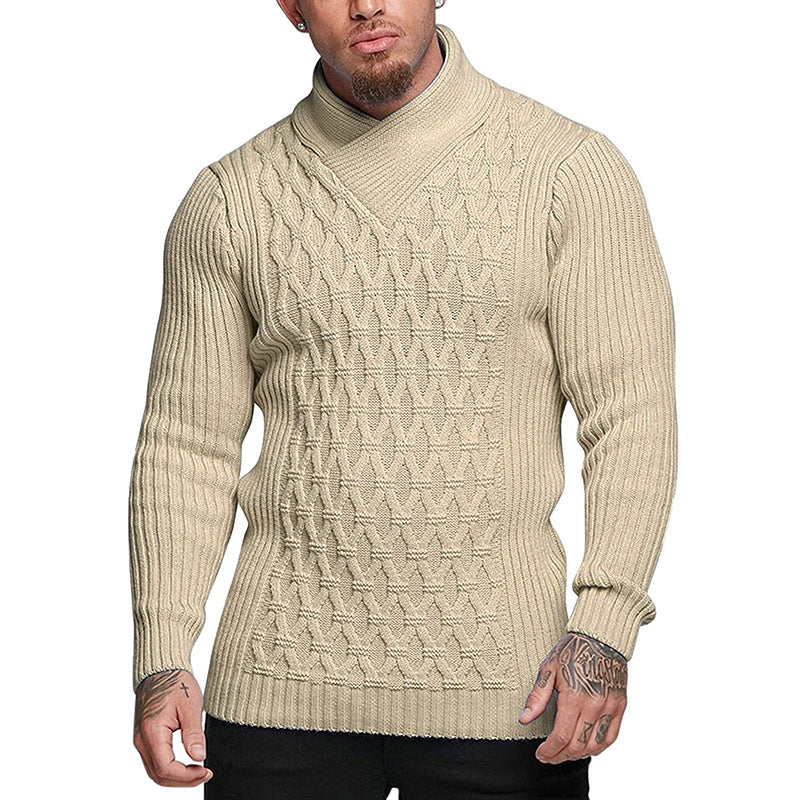 Men's Solid Color Long-sleeved Sweater