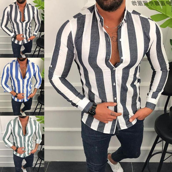 camisa a rayas hombre