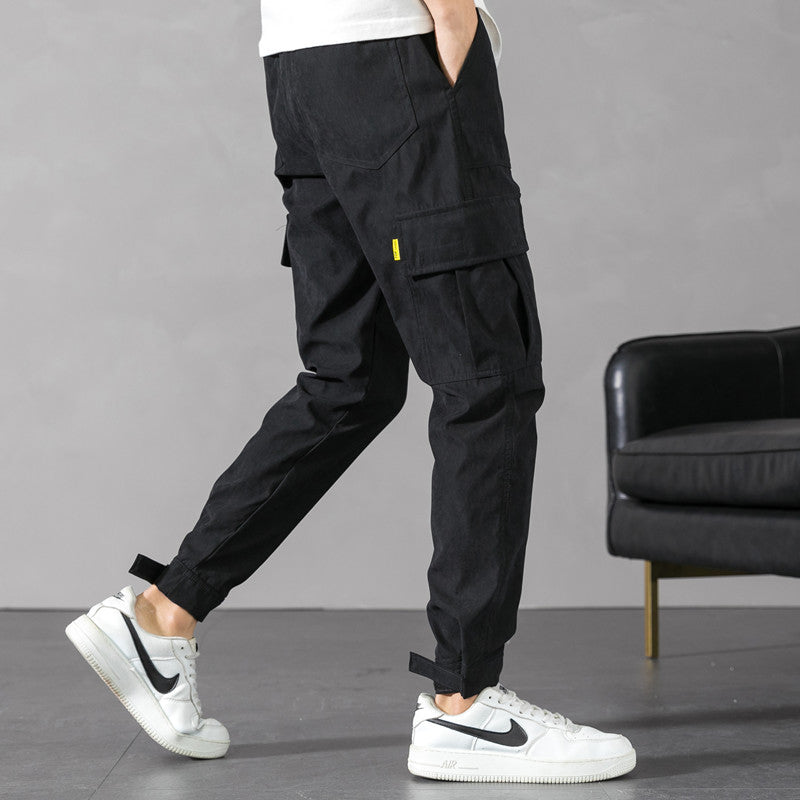 Large size men's trousers with adjustable velcro