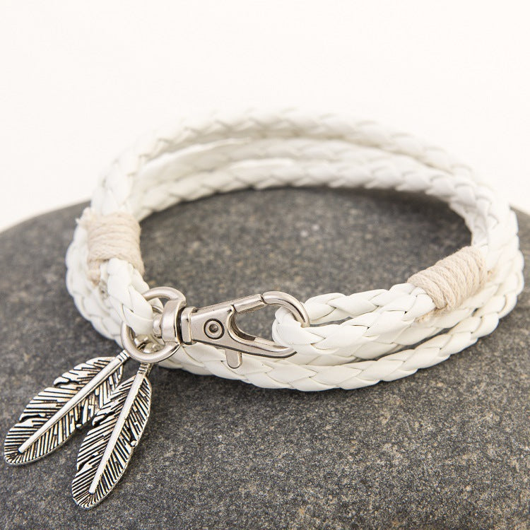 Leather Charm Friendship Bracelet