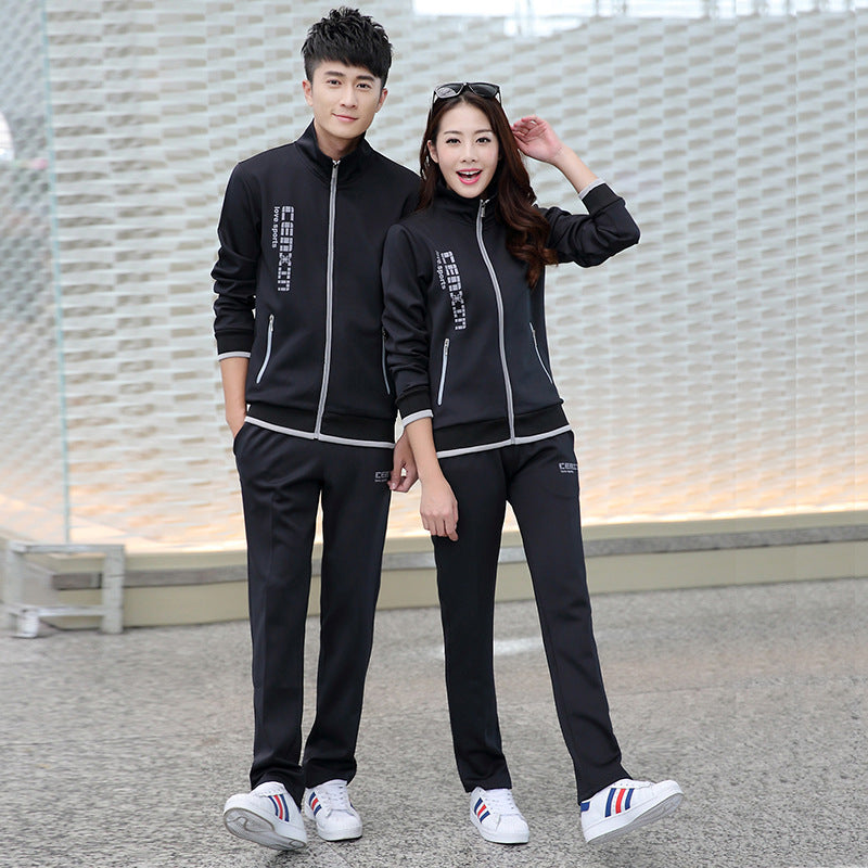 Men and women couple sports casual jumpsuit