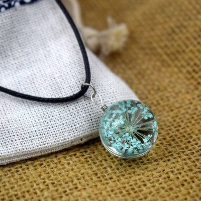 Dried Flower Starry Time Gemstone Necklace