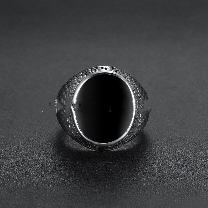 Personality Pitted Dome Vinyl Ring For Men