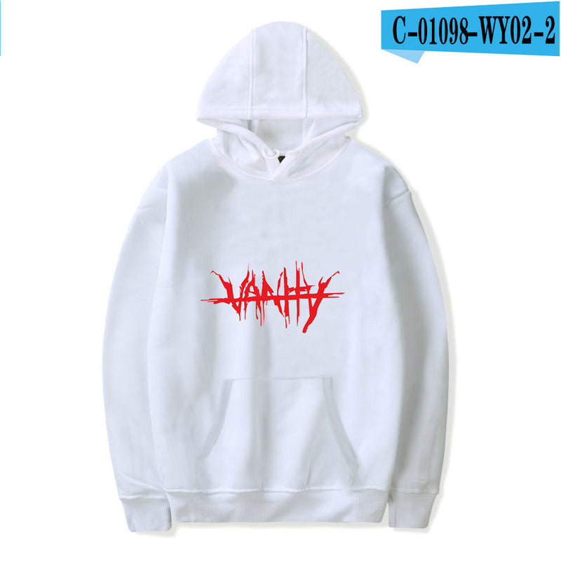 letter printed hooded sweatshirt