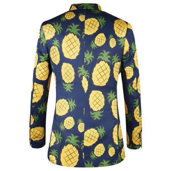 Traje casual de fruta de piña de vacaciones hawaianas masculina