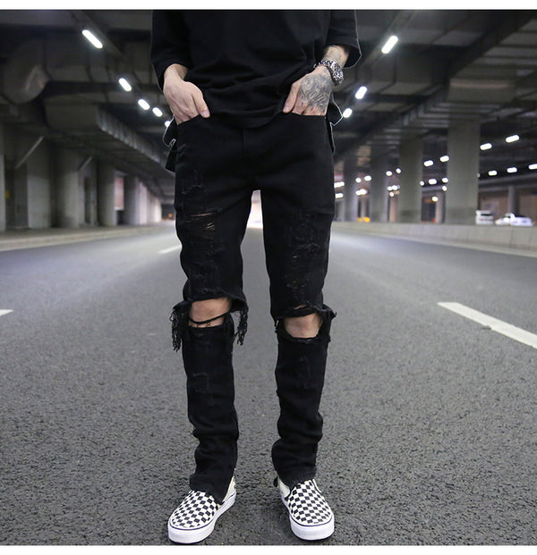 Men's Distressed Knee jeans