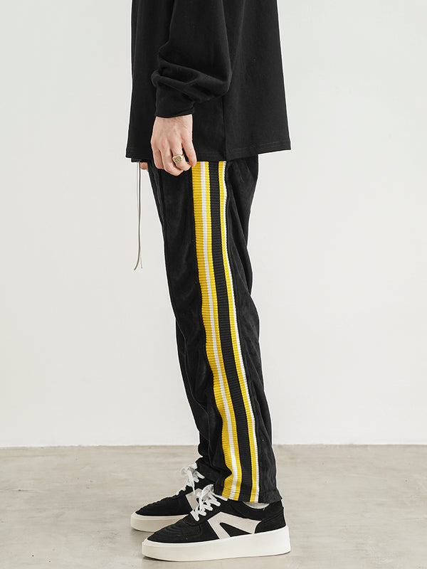 Velvet Side Striped Webbing Track Pants