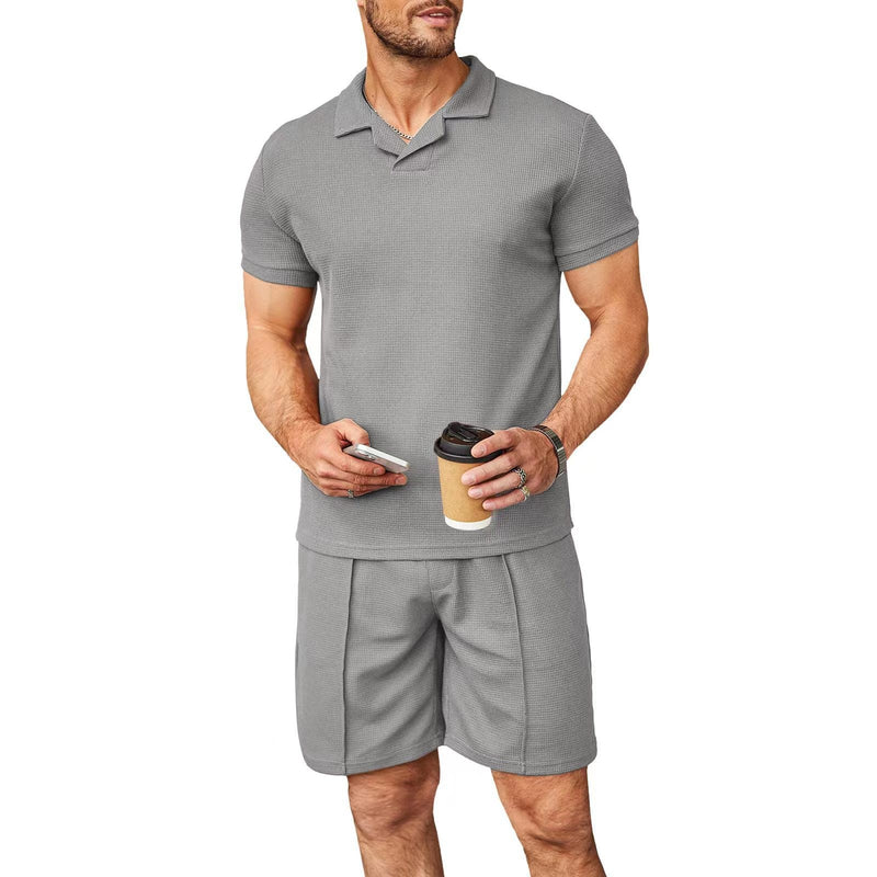 Polo Solapa Manga Corta Conjunto de verano para hombre