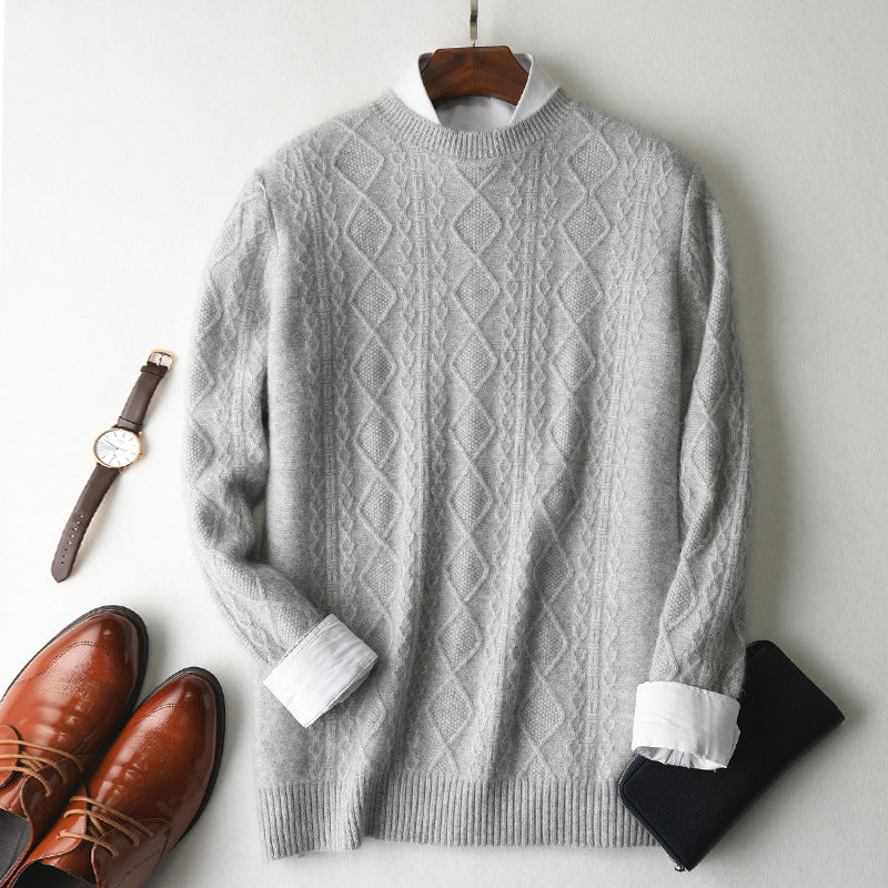 High-end Round Neck Thick Solid Color Sweater