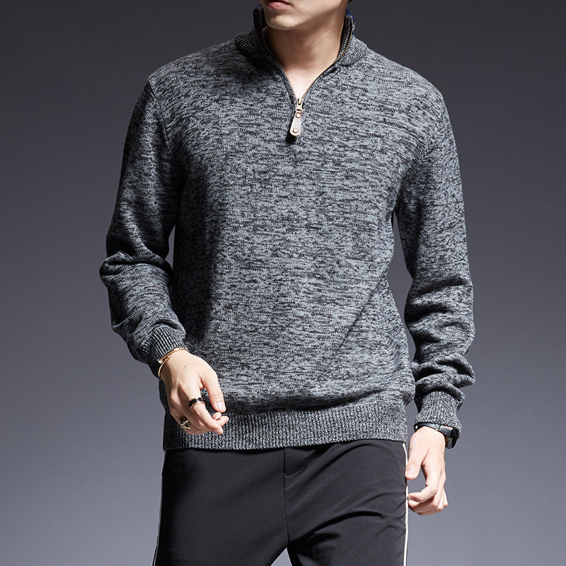 Zipper Stand-up Collar Fashion Sweater Men