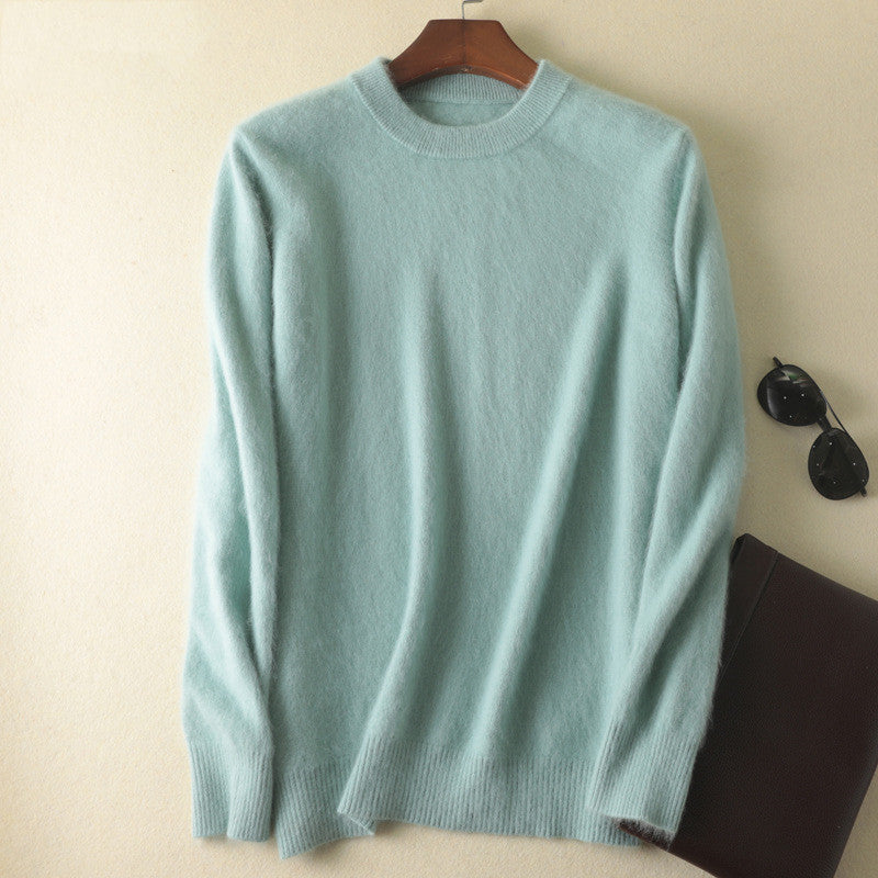 New Cashmere Men's Round Neck Loose Thick Mink Sweater