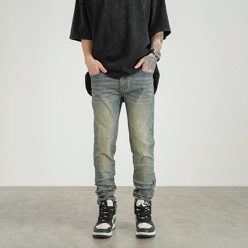 New Washed Distressed Stretch Slim-fit Jeans
