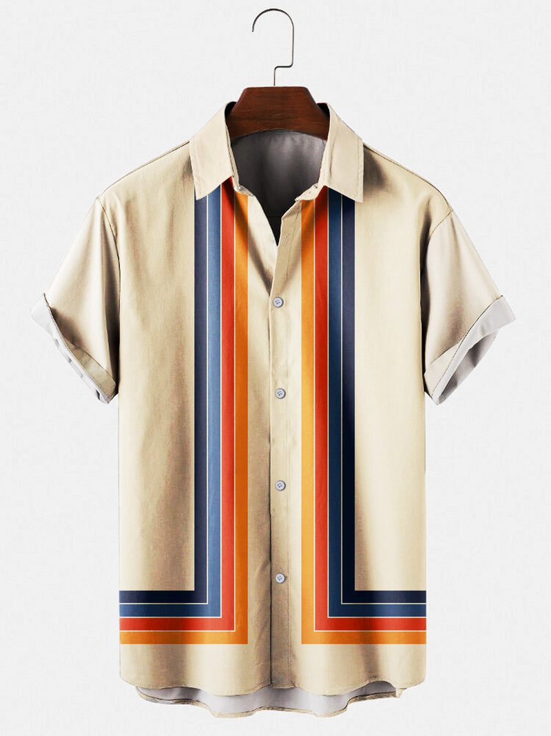 Printed Trendy Loose Short-sleeved Summer Shirt Men