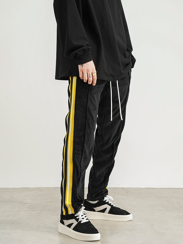 Velvet Side Striped Webbing Track Pants