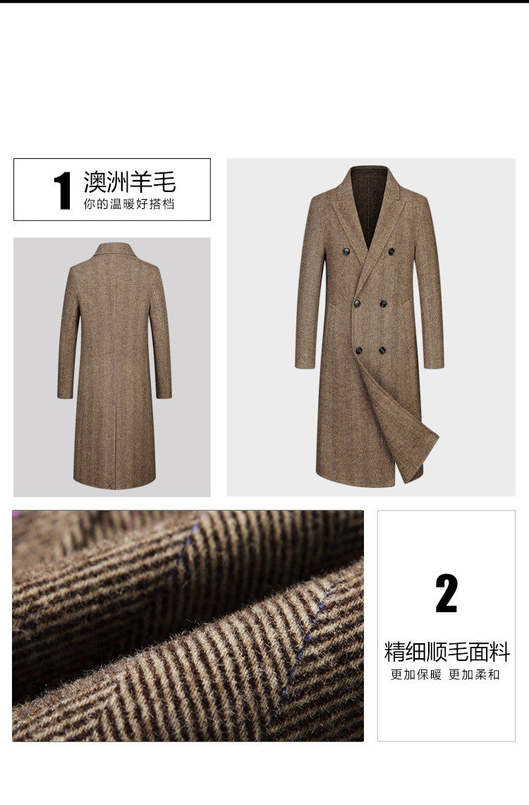 men's cashmere long trench coat men