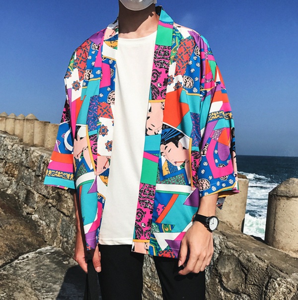 Printed Japanese Style Kimono cardigan jacket