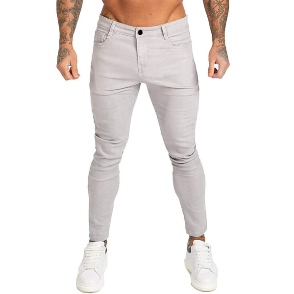 Slim-fit Men's Solid Color Trousers