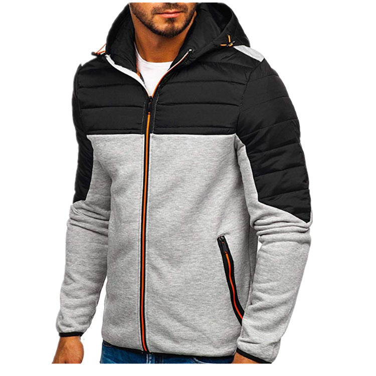 Men's Solid Colo Rhombus Small Padded Jacket