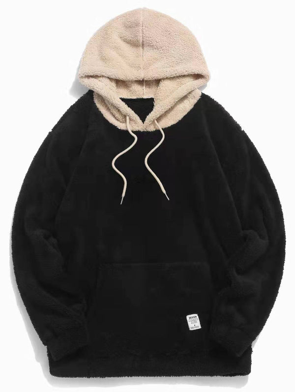 Lamb wool hooded pullover