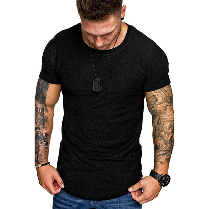 Camiseta holgada de manga corta con cuello redondo para hombre