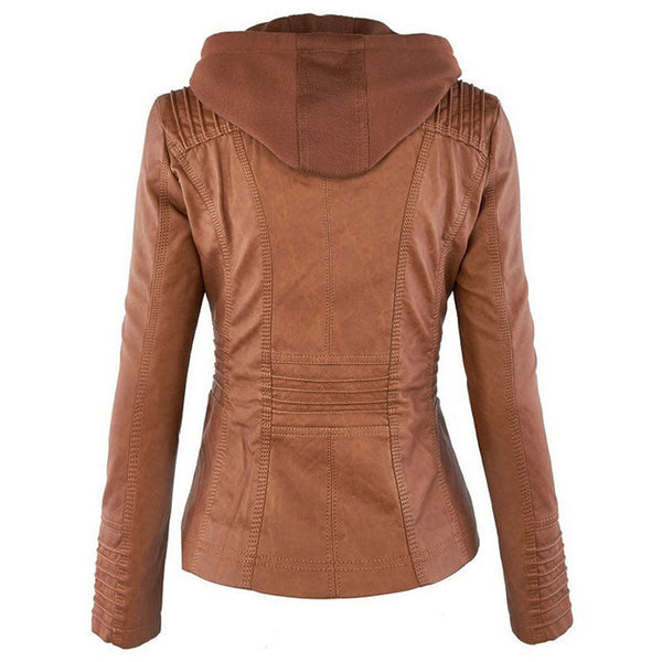 Hot Removable Solid Leather Jacket