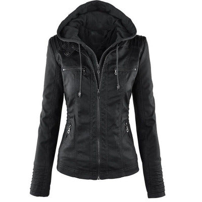 Hot Removable Solid Leather Jacket