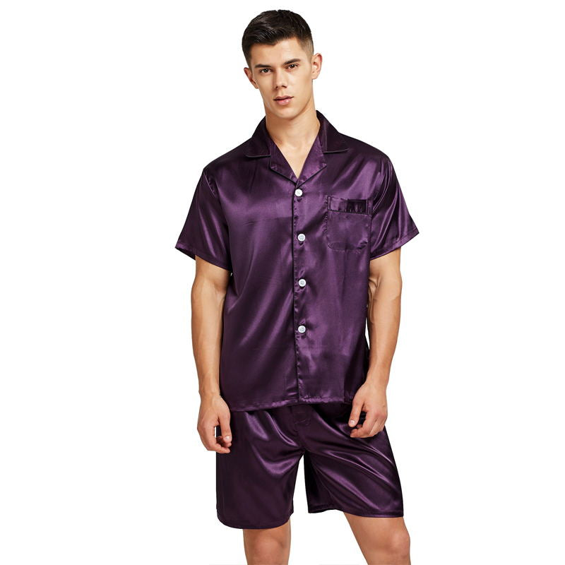 Conjunto de pijama de seda teñida para hombre