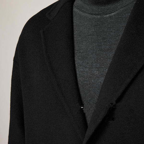 Fashion Men's Color Contrast Stitching Long Woolen Coat