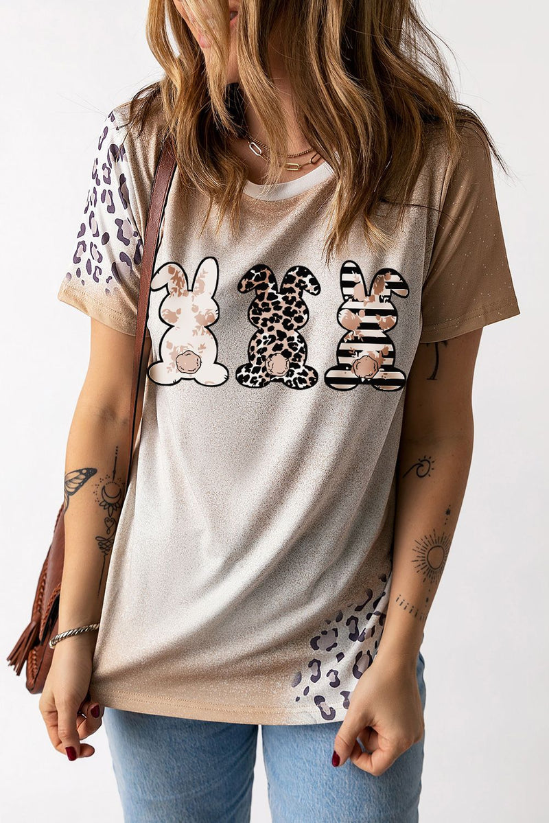 Conejo leopardo de Pascua Camiseta gráfica