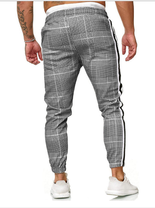 Autumn Casual Pants Men's Plaid Striped Trousers