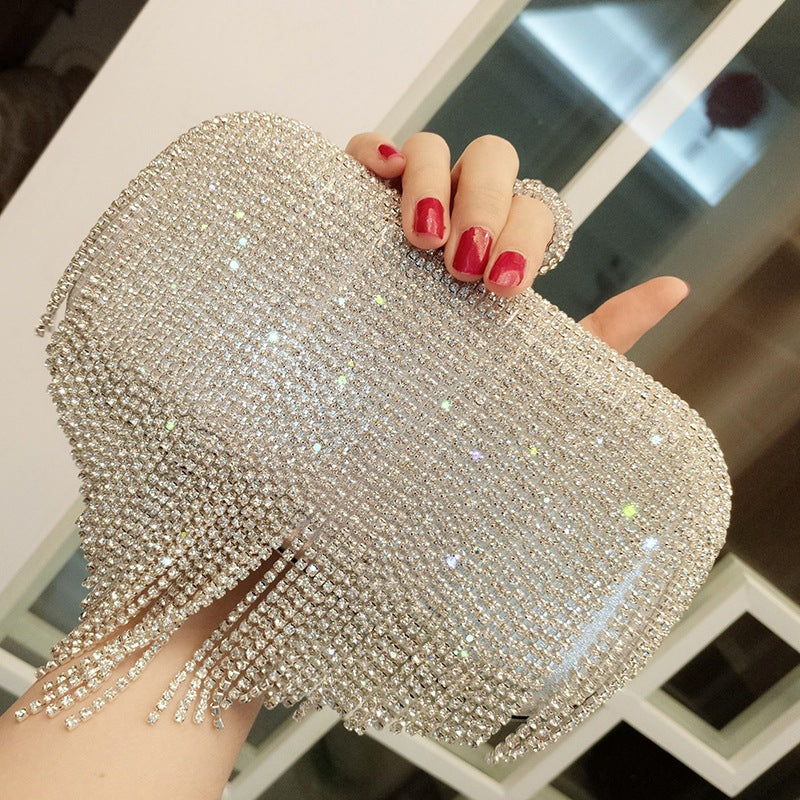 Shiny Diamond Ladies Fringed Handbag