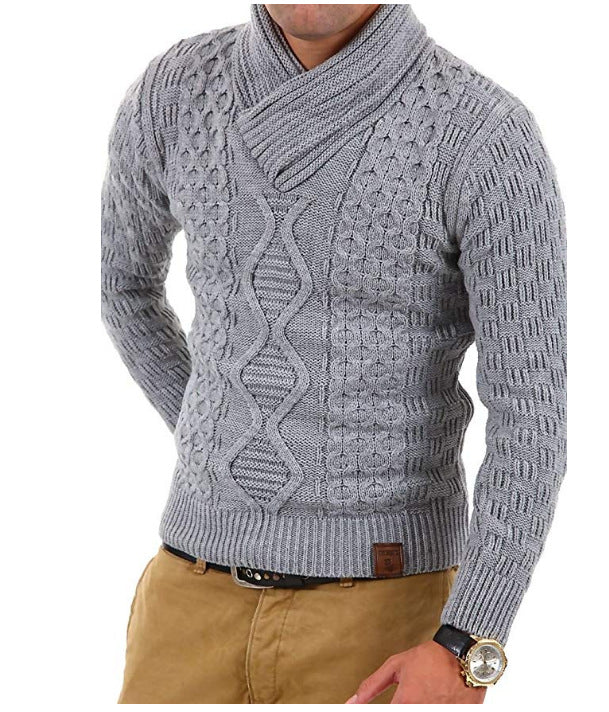 Pattern knitted sweater men