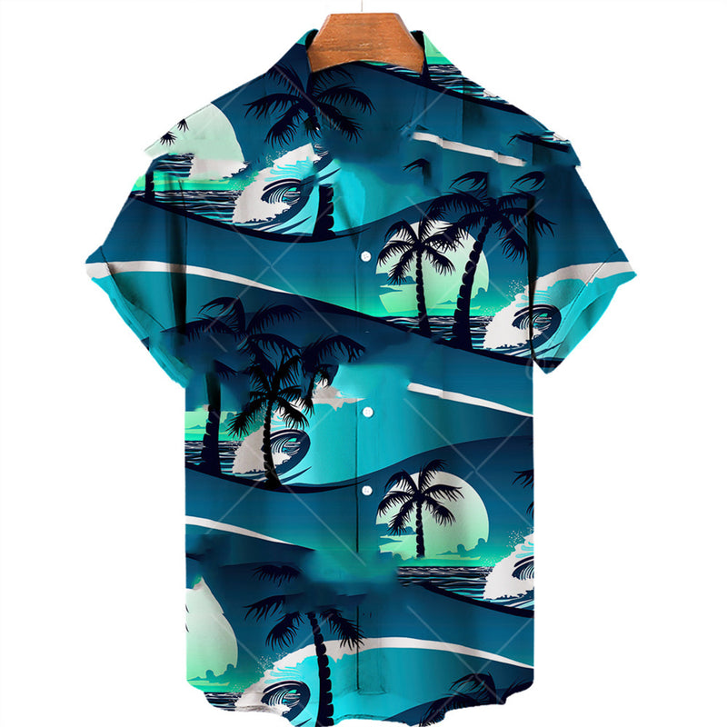 Camisa hawaiana ligera de manga corta
