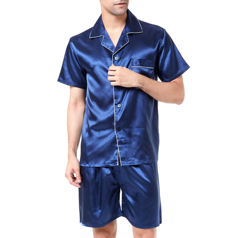 Conjunto de pijama de seda teñida para hombre