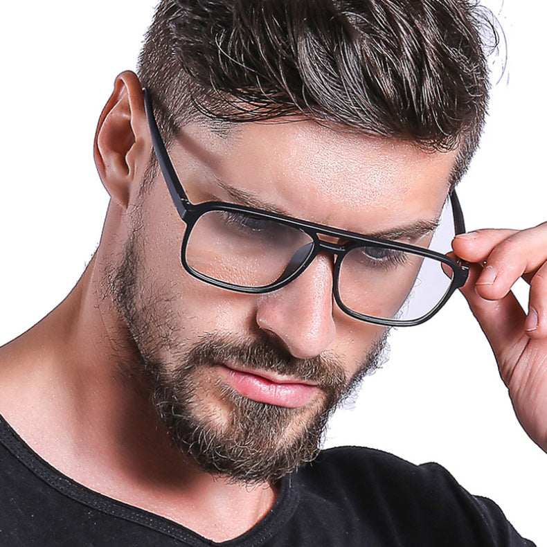 Men's square double beam glasses