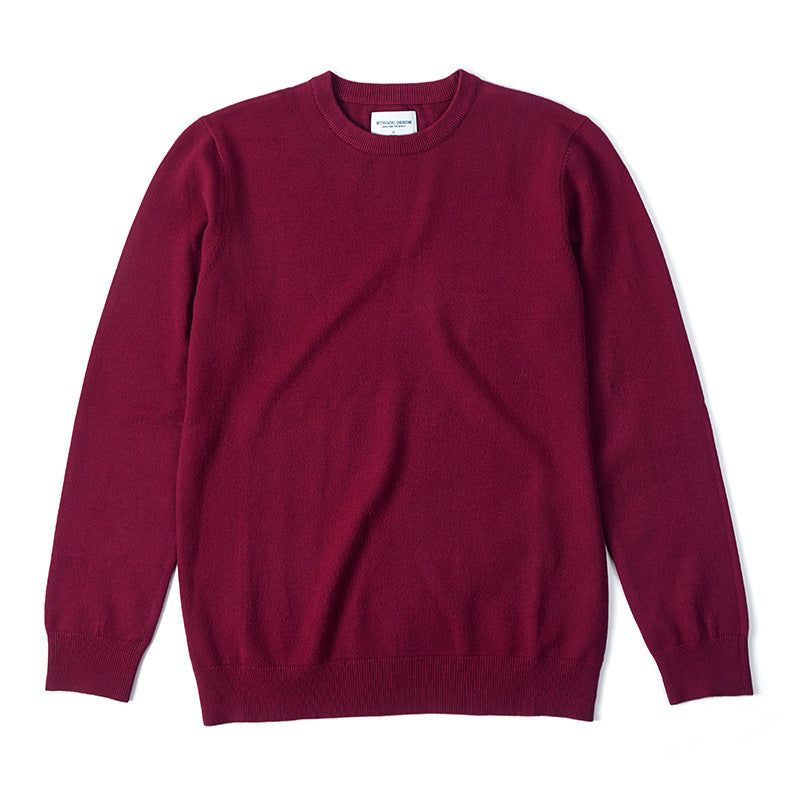 Suéter tipo jersey de color sólido informal y versátil de otoño para hombre