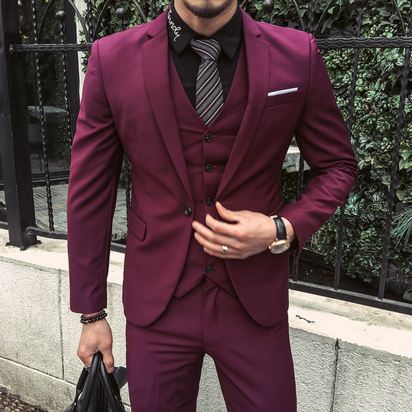 Spring Casual bridegroom wedding suit men