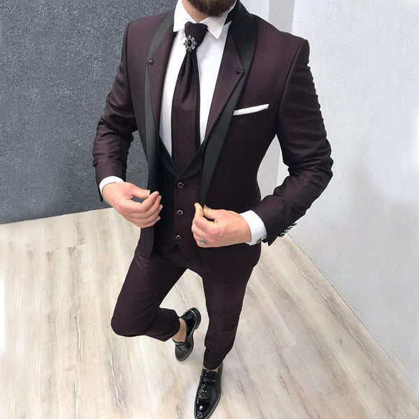 Traje de novio tres piezas para hombre